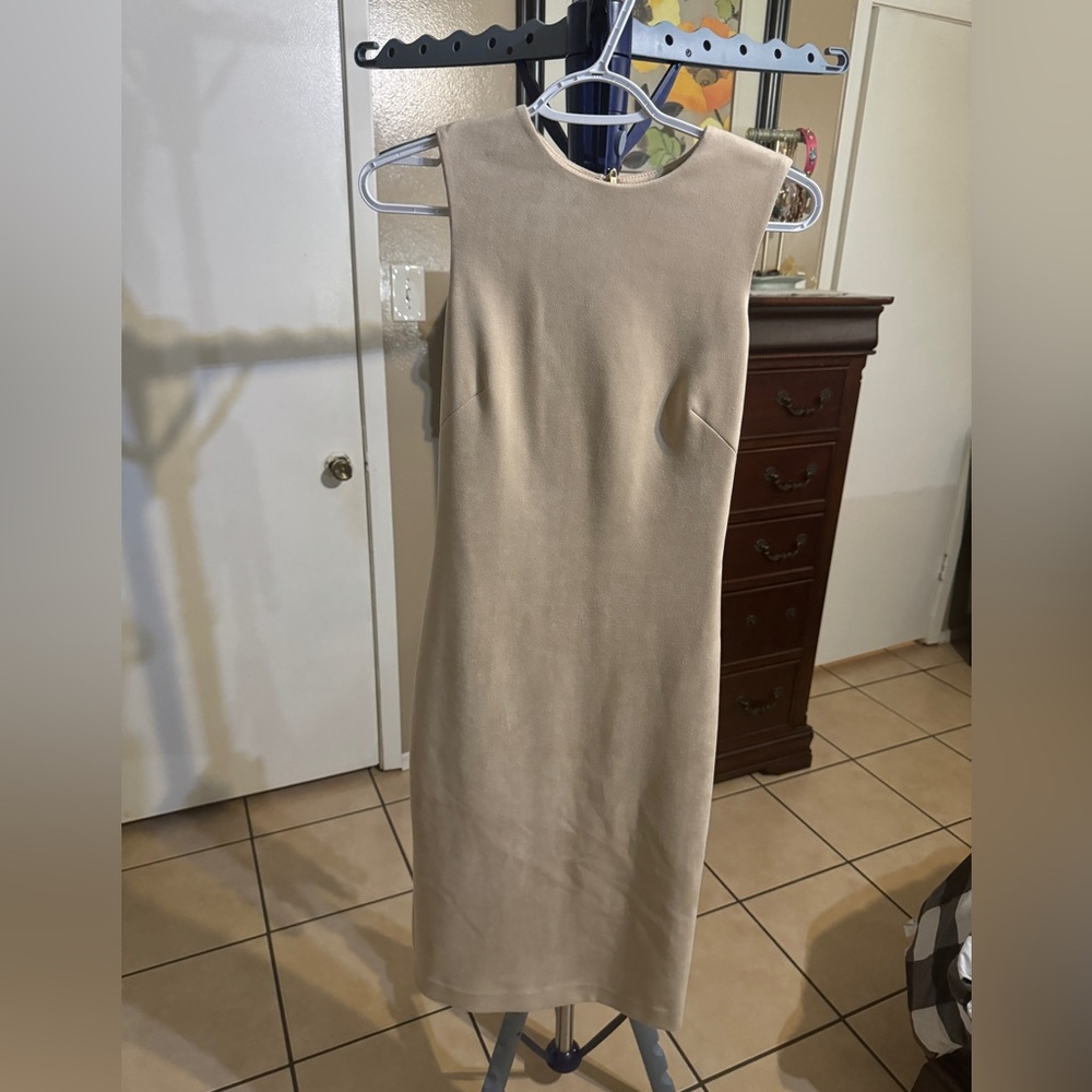 ANTONIO MELANI Cream Sheath Midi Dress